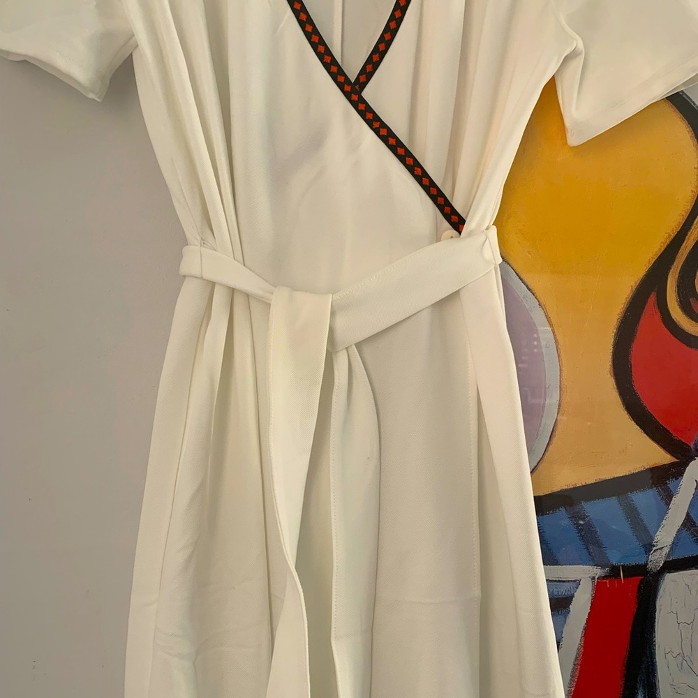 New! Zara Dress wrap around with buttons Medium - Picture 3 of 8